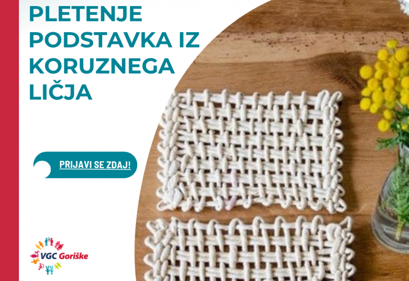 Pletenje podstavka iz koruznega ličja